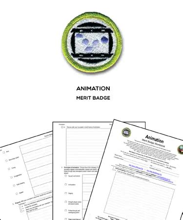 Animation Merit Badge Worksheet